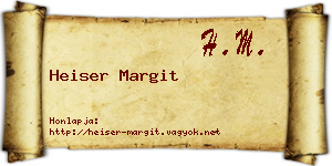 Heiser Margit névjegykártya